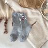 Calcetines para Otoño e Invierno, Engrosados y Cálidos, Hechos de Suave Lana de Oveja, Lindos Calcetines de Media Pantorrilla con Conejo Globo, Calcetines Holgados para Mujer Estilo Coreano