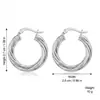 Aretes de aro trenzados multicapa para mujer, simples y versátiles, adecuados para el uso diario, con un estilo fresco y elegante, hechos de acero de titanio en color plateado