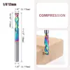 Cuchillo de Corte Compuesto Ranuradora Ranura DLC Fresadora de Acero de Tungsteno Cabezal de Corte Acrílico Herramienta de Máquina de Grabado Fresadora Helicoidal para Carpintería