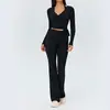 Conjunto deportivo transfronterizo europeo y americano para mujer con tiras cruzadas, conjunto de yoga ajustado, set de fitness Pilates de alta gama