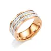 Anel de Aço Titânio com Zircônia Cravejada Micro, Tendência Ins de Luxo Leve para Mulheres, Popular Não Desbota, Nicho, Anel de Diamante para Casal, Joia de Mão