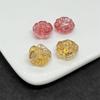 Miçangas de vidro com furo passante flor dupla face 12mm rosa pequena flor de pêssego direto pulseira DIY material para miçangas miçangas soltas