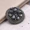 Botones de Aleación Huecos Poligonales Estilo Chanel de Alta Calidad Tachonados con Diamantes Cosidos a Mano para Abrigos y Ropa, Botones Populares Tachonados con Diamantes