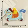 Nueva Etiqueta Bordada Autoadhesiva de Animales Caricatura Pony Accesorios DIY Funda de Teléfono Móvil Accesorios para Taza de Agua Pegatinas de Tela