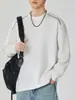 Camiseta negra de manga larga estilo americano de Anyang para hombre, nueva colección otoño 2026, con costuras de color contrastante y cuello redondo, camiseta de moda