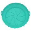Forma de Silicone Popular para Air Fryer Transfronteiriça Redonda Dobrável Forma de Silicone para Assar Doméstica para Air Fryer
