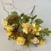 Flor artificial Begonia rosa flor falsa de mesa europea rosa de hotel flor de seda rosa suave mayoreo y menudeo