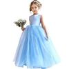 Vestido de coro infantil, vestido de princesa Elsa de estilo extranjero, vestido de malla abullonada, vestido de actuación de piano para niñas, vestido de pasarela