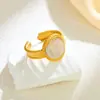 Comercio exterior transfronterizo europeo y americano anillo de corazón con líneas irregulares de acero inoxidable anillo abierto ajustable de nicho de alta gama joyería para manos