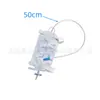 Fabricantes fornecem saco de drenagem com perna amarrada de 500ml saco de urina descartável comprimento do tubo do saco de drenagem 50CM