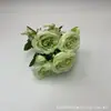 Buquê de Flores Artificiais Transfronteiriço com Rosas Pequenas, Flores de Peônia de 5 Cabeças, Plantas Verdes, Decoração de Casamento Persa, Arranjo de Flores Artificiais de Alta Qualidade