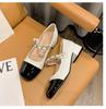 Zapatos de Perlas Individuales para Mujer, Zapatos Mary Jane Estilo Retro Chanel, Zapatos de Cuero con Tacón Medio Grueso, Superventas Transfronterizos