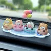 Enfeites Criativos Fofos de Animais com Cabeça que Mexe para Carro Desenhos Animados Animais de Estimação Fofos Acessórios de Interior de Carro Enfeites Decorativos para Console Central de Carro Feminino