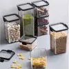 Frasco de almacenamiento de cocina con cierre hermético, frasco de almacenamiento de grado alimenticio para el hogar, caja de plástico transparente sellada para hierbas, caja de almacenamiento de especias