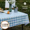 Mantel Impermeable a Prueba de Aceite Lavable Resistente al Calor de Gama Alta de PVC Estilo Ins Cuadros Mantel Individual para Mesa de Comedor al Aire Libre