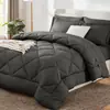 Edredón grueso a cuadros de diamante de color sólido cepillado en stock de Amazon transfronterizo, ropa de cama europea y americana, juego de tres piezas multicolor con relleno de edredón
