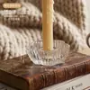 Suporte de Velas Moderno Minimalista de Vidro de Cristal Transparente Decoração de Mesa Jantar à Luz de Velas Dia dos Namorados Hotel Casamento Festa de Aniversário