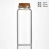 Tubo de ensayo de vidrio transparente sellado con tapón de corcho de madera y tapa de rosca, diámetro 47 mm, Botella dispensadora de té de flor de Cordyceps, Botella de los deseos