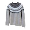 Retro Lazy Christmas Wear com cor islandesa Fell Island Tricô Cardigan Crewneck Pullover Sweater Inverno Feminino