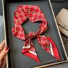 Nuevo patrón geométrico sarga bufanda de moda primavera y otoño estilo occidental diadema decorativa cinta de doble propósito biselada decoración