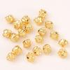 Lote de Cuentas Gruesas Chapadas en Cobre con Oro Real de 18K con Patrón Arrugado, Cuentas de Flores, Cuentas Cuentas Cuentas Pulsera Conservación de Color Accesorios con Cuentas