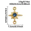Accesorios de Colgante de Estrella de Cuatro Puntas de Acero Inoxidable Se Pueden Incrustar con Diamantes, Colgantes Tridimensionales, Collares, Pulseras, Llaveros de Bricolaje, Accesorios de Joyería