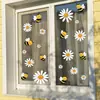 Pegatinas Electrostáticas Brup Margarita Abeja Estilo Fresco Pastoral Puerta de Vidrio Ventana Pegatinas de Decoración para el Hogar Hs-Jd5064C