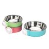 Tazón para Gato, Tazón para Mascota, Tazón para Perro, Tazón para Comida para Perro Antivuelco, Tazón Individual de Acero Inoxidable, Tazón para Bebida, Colgante Fijo para Jaula al Mayoreo