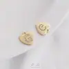 Zirconita Micro-Pavimentada Chapado en Oro de 14K Electrochapado 26 Letras Etiqueta de Corazón de Durazno DIY Pulsera Collar Colgante Joyería Colgante