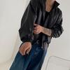 MYQ stand collar workwear jaqueta masculina primavera e outono estilo coreano solto moda sólida cor alta qualidade jaqueta de zíper curto
