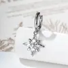 Henson Joyería de Lujo de Gama Alta Colgante Flor de Hielo Estrella de Ocho Puntas Aro para Perforación Directa en la Oreja Ear Cuffs Joyería para Perforaciones