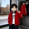 Jaqueta de primavera e outono para meninos 2026 novo estilo coreano para bebês outono com capuz estrela de cinco pontas moletom de tricô jaqueta infantil