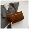 Bolso de Gamuza para Mujer 2025 Otoño e Invierno Nueva Moda Versátil Bolso Tote de Hombro Gran Capacidad Bolso de Axila para Viajes
