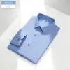 Camisa casual de negocios de manga larga para hombre, color liso, elástica, de alta gama, no se arruga, de Lenzing Modal, corte slim