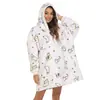 Manta de TV Cálida de Invierno Manta Perezosa Casual Estampado de Vaca Leopardo Blanco y Negro Sudadera Pijama Ropa para el Hogar