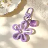 Chaveiro de flor ondulada grande colorido acrílico ins flor oca corrente de telefone acessório de bolsa pingente de coração diy
