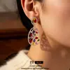 Pendientes Colgantes Huecos Ovalados de Circonita Aguja de Plata Pendientes Vintage de Lujo Ligero Pendientes Exquisitos Versátiles para Mujer
