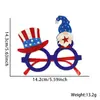 Nuevas Gafas de Estrella de Cinco Puntas para el Día de la Independencia Suministros de Decoración para Fiesta del Día de los Veteranos Americanos Sombrero de EE. UU. Marco de Gafas con Corona