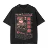 Camisetas Lavadas Jujutsu Kaisen Gojo Satoru Anime Masculino Feminino C