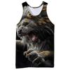 Camiseta sin mangas de malla para hombre, nueva camiseta deportiva con estampado digital de animales, para comercio exterior transfronterizo 2023