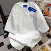 Camiseta Coreana de Manga Corta para Mujer Verano 2025 Ropa Interior Blanca Gris Americana Simple Estampada Aspecto Adelgazante Top de Calle
