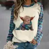 Bufanda Escocesa Cuadros Estampados Sudadera Cuello Redondo Sudadera con Cremallera Chaqueta Pulóver de Mujer Transfronteriza Estilo Europeo y Americano