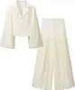 Moda feminina popular europeia e americana do AliExpress Ins, conjunto versátil simples e elegante de tops e calças para o trabalho
