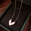 Colar Coração com Gotejamento de Dopamina Galvanizado a Ouro Real, Corrente de Clavícula Versátil Simples e Fashion, Acessório de Pescoço Elegante e Requintado