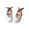 Zapatos Mary Jane de Cuero para Niñas, Estilo Nuevo, Adecuados para Faldas, Zapatos Plateados Individuales para Niños, Zapatos de Suela Suave para Primavera y Otoño, Zapatos de Princesa para Bebé