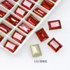 Rhinestones para Uñas Dongzhou Crystal Light Color Rojo Rosa con Base Puntiaguda, Corazón Inclinado, Brillo Deslumbrante, Decoraciones para Uñas de Corazón de Cristal K9 Color Durazno, Corazón Inclinado Rectangular