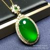 Pendente de jade com incrustação de ouro de calcedônia natural colar de pingente de jade feminino fornecimento ao vivo atacado de bem-estar quente