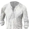2023 Nova Cross-border Hot Selling Masculino Solto Manga Comprida T-shirt 3D Impressão Digital Street Trendy Masculino V-neck T-shirt