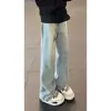 Jeans de Nuevo Estilo con Diseño a Cuadros para Hombre, Marca de Moda, Sensación de Alta Gama, Corte Holgado, Moda Retro, Pantalones Largos Versátiles Casuales