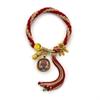Cuerda de Mano Thangka Estilo Xizang Quinto Maestro Zakilam Madre Verde Dios Amarillo de la Riqueza Pulsera Cuerda de Mano Tejida a Mano Estilo Xizang